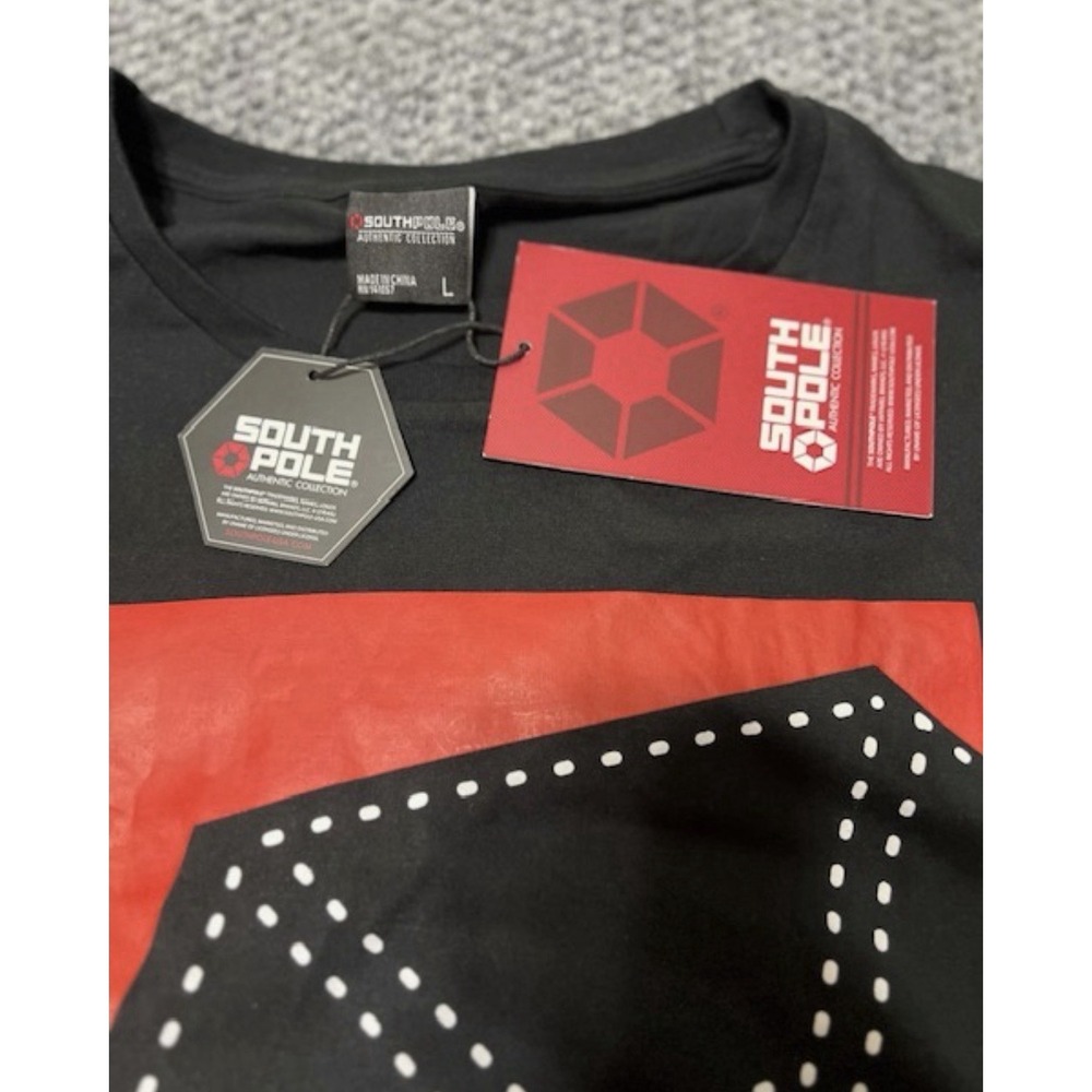 Southpole Women's Black Red Logo Graphic Cotton Short Sleeve T-Shirt Crew Neck L - Picture 2 of 6